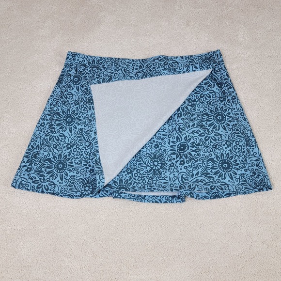 RipSkirt Hawaii Women's L Tuscan Blues Floral Paisley Quick Dry Wrap Skirt - Picture 5 of 11